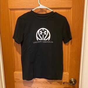 Under Armour Youth Large Loose Fit Black Short Sleeve T-Shirt HeatGear Tee